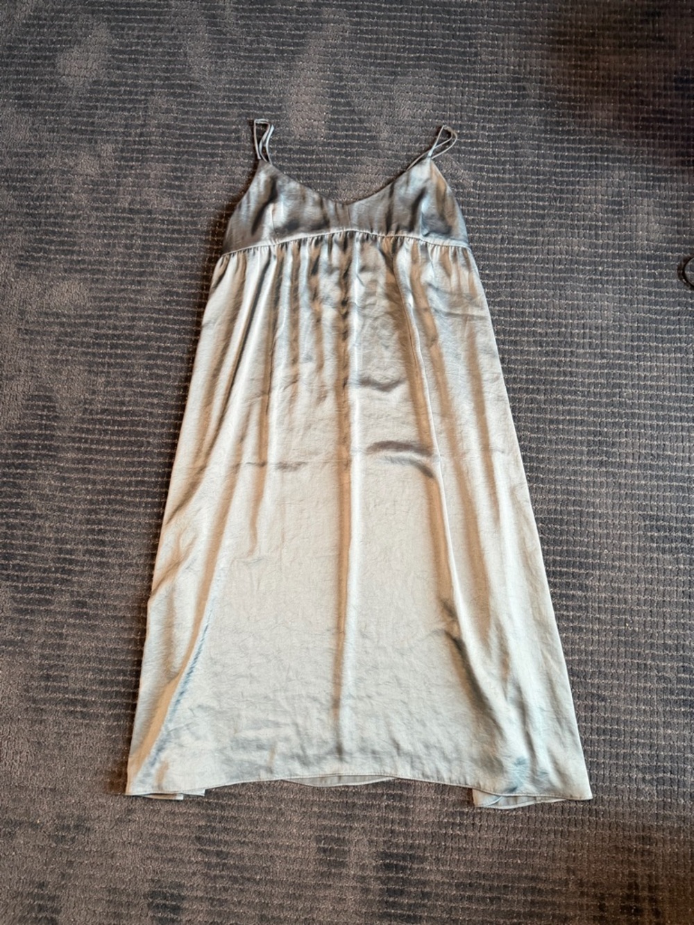 Wilfred Silver Satin Slip Dress with Adjustable Straps